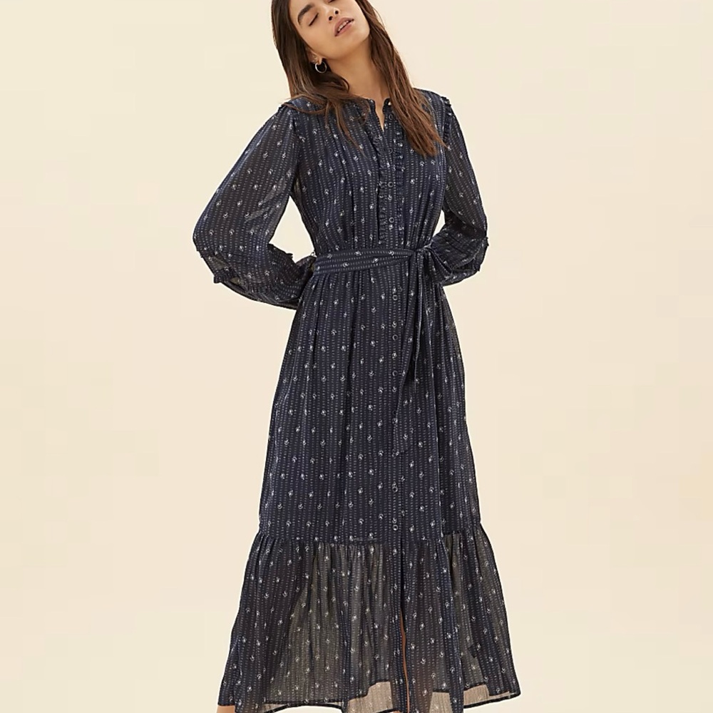 Marks & Spencer Dark Blue Long Sleeve Dress